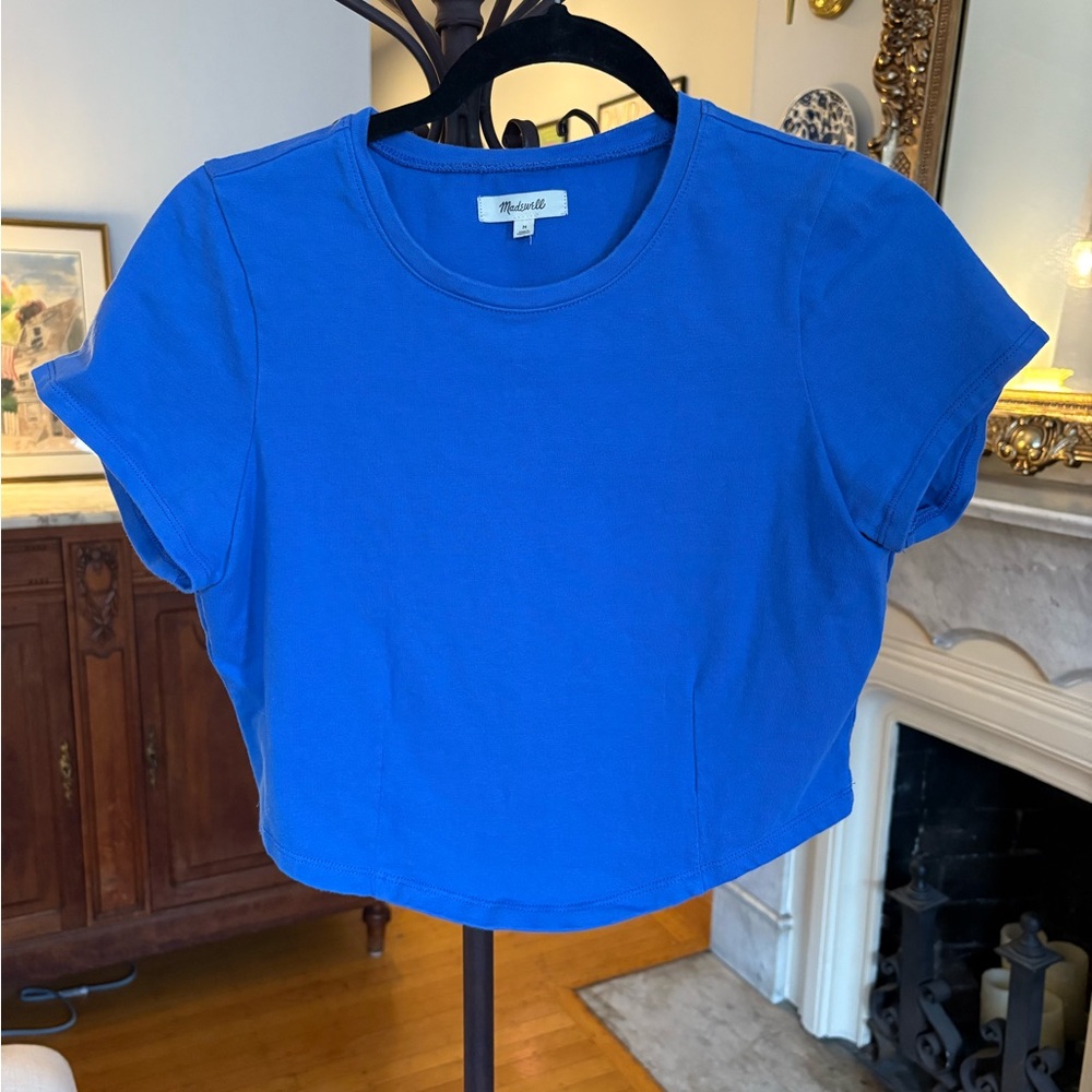 Madewell Royal Blue 100% Cotton Crop Top